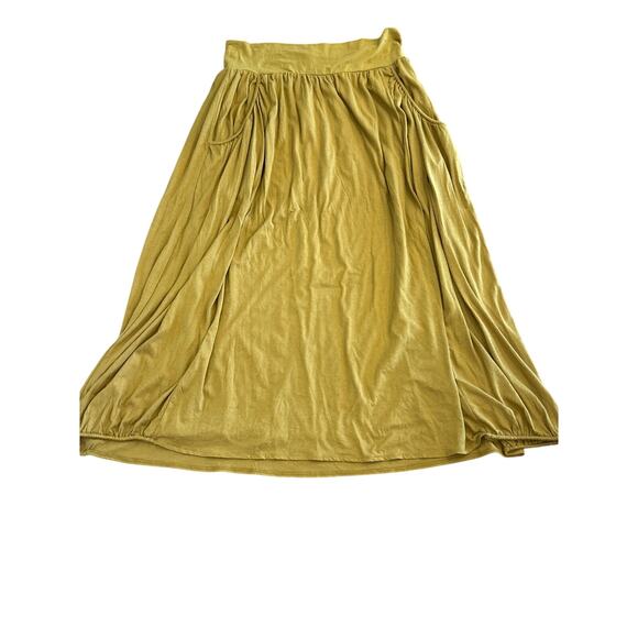 Garnet Hill Women's Favorite Maxi Knit Skirt Sandalwood Pockets Boho Size XL - Picture 2 of 9